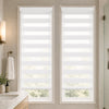 2er Set Doppelrollo klemmfix ohne Bohren, Duo Rollo Klemmrollo für Fenster und Tür, 55x150 cm, Weiß - vuunot.com