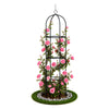 Obelisk Rankhilfe Rosen Rankgitter Metall Ø40x194 cm Schwarz - vuunot.com
