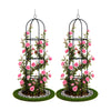 2 X Obelisk Rankhilfe Rosen Rankgitter Metall Ø40x194 cm Schwarz - vuunot.com