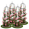 4 X Obelisk Rankhilfe Rosen Rankgitter Metall Ø40x194 cm Schwarz - vuunot.com