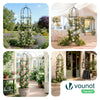 Obelisk Rankhilfe Rosen Rankgitter Metall Ø40x194 cm Schwarz - vuunot.com