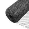 Drahtzaun Sechskantgeflecht, Maschendrahtzaun, 1x50m, Maschenweite 25mm, PVC-Beschichtet Grau - vuunot.com