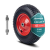 Schubkarrenrad Luftreifen 4.80/4.00-8, Innenloch Ø20mm mit Achse, 400x85mm - vuunot.com