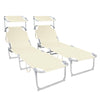 2er Set Sonnenliege mit Dach, 190 x 58 x 27 cm Beige - vuunot.com