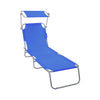 Sonnenliege Klappbar, Gartenliege Strandliege mit Sonnenschutz und 4-Fach Verstellbarer Rückenlehne, Blau - vuunot.com