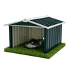 Mähroboter Garage Metall mit Satteldach 87x100x63,5 cm Grün - vuunot.com