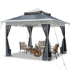 Pavillon Faltbar 3.6x3.6m, Pop Up Faltpavillon Gartenzelt Partyzelt Gartenpavillon, Grau - vuunot.com