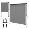 Klemmmarkise Senkrechtmarkise mit Handkurbel 200x310 cm Grau - vuunot.com