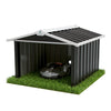 Mähroboter Garage Metall mit Satteldach 87x100x63,5 cm Schwarz - vuunot.com