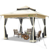 Pavillon Faltbar 3.6x3.6m, Pop Up Faltpavillon Gartenzelt Partyzelt Gartenpavillon, Beige - vuunot.com