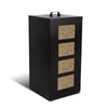 Metall Pelletbehälter mit Rollen, 55 kg Pelletbox, 36x36x76 cm, Schwarz - vuunot.com