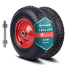 2XSchubkarrenrad Luftreifen 4.80/4.00-8, Innenloch Ø20mm mit Achse, 400x85mm - vuunot.com