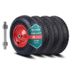 4XSchubkarrenrad Luftreifen 4.80/4.00-8, Innenloch Ø20mm mit Achse, 400x85mm - vuunot.com