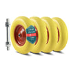 4 Stück Schubkarrenrad Pannensichere 4.80/4.00-8, Innenloch Ø20 mm mit Achse, 392x92mm - vuunot.com