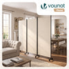 Paravent Raumteiler 3 Teilig auf Rollen Freistehend 262 x 30 x 173 cm Beige - vuunot.com