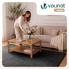 Weicher Kurzflor Teppich Wohnzimmer mit Antirutschmatte 140x200 cm Anthrazit - vuunot.com