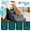 Hundetreppe Haustiertreppe aus hochdichtem Schwamm, rutschfest, 72x40x50cm Grau - vuunot.com