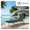 Sonnenliege Klappbar, Gartenliege Strandliege mit Sonnenschutz und 4-Fach Verstellbarer Rückenlehne,Schwarz - vuunot.com