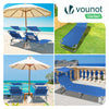 2er Set Sonnenliege mit Dach, 190 x 58 x 27 cm  Blau - vuunot.com