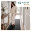 Weicher Kurzflor Teppich Wohnzimmer mit Antirutschmatte 80x200 cm Anthrazit - vuunot.com