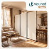 Paravent Raumteiler 3 Teilig Freistehend Stoff Trennwand 262 x 30 x 173 cm Beige - vuunot.com