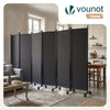 Paravent Raumteiler 6 Teilig auf Rollen Freistehend 340 x 30 x 164 cm Anthrazit - vuunot.com