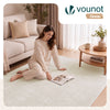Weicher Kurzflor Teppich Wohnzimmer mit Antirutschmatte 160x230 cm Creme - vuunot.com