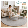 Weicher Kurzflor Teppich Wohnzimmer mit Antirutschmatte ф200 cm Grau - vuunot.com