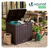 126L Gartenbox Aufbewahrungsbox mit integriertem 56 x 44 x 53 cm, Braun - vuunot.com