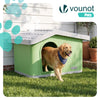Katzenhaus & Hundehütte Indoor Outdoor, Haustierhaus Winterfest und Wetterfest 75 x 63 x 51 cm, Grün - vuunot.com