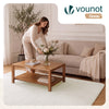 Weicher Kurzflor Teppich Wohnzimmer mit Antirutschmatte 140x200 cm Creme - vuunot.com