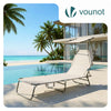 Sonnenliege Klappbar, Gartenliege Strandliege mit Sonnenschutz und 4-Fach Verstellbarer Rückenlehne, Beige - vuunot.com