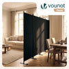 Paravent Raumteiler 4 Teilig Freistehend Stoff Trennwand 228 x 30 x 164 cm Anthrazit - vuunot.com