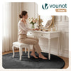 Weicher Kurzflor Teppich Wohnzimmer mit Antirutschmatte ф160 cm Anthrazit - vuunot.com