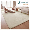 Weicher Kurzflor Teppich Wohnzimmer mit Antirutschmatte 240x340 cm Beige - vuunot.com