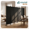 Paravent Raumteiler 6 Teilig Freistehend Stoff Trennwand 340 x 30 x 164 cm Anthrazit - vuunot.com