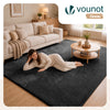 Weicher Kurzflor Teppich Wohnzimmer mit Antirutschmatte 200x300 cm Anthrazit - vuunot.com