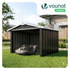 Mähroboter Garage Metall mit Satteldach 87x100x63,5 cm Schwarz - vuunot.com