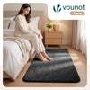 Weicher Kurzflor Teppich Wohnzimmer mit Antirutschmatte 120x160 cm Anthrazit - vuunot.com