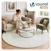 Weicher Kurzflor Teppich Wohnzimmer mit Antirutschmatte ф200 cm Creme - vuunot.com