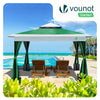 Pavillon 3,6x3,6m, Pop Up Partyzelt mit Mesh Sides & Doppeldach Faltpavillon Grün - vuunot.com