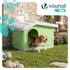 Katzenhaus & Hundehütte Indoor Outdoor, Haustierhaus Winterfest und Wetterfest 60 x 51 x 41 cm, Grün - vuunot.com