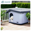 Katzenhaus & Hundehütte Indoor Outdoor, Haustierhaus Winterfest und Wetterfest 75 x 63 x 51 cm, Weiß - vuunot.com