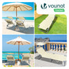 2er Set Sonnenliege mit Dach, 190 x 58 x 27 cm Beige - vuunot.com