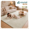 Weicher Kurzflor Teppich Wohnzimmer mit Antirutschmatte 200x300 cm Beige - vuunot.com