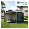 Mähroboter Garage Metall mit Satteldach 87x100x63,5 cm Grün - vuunot.com