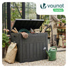 126L Gartenbox Aufbewahrungsbox Garten 56 x 43 x 53 cm, Rattan-Optik Schwarz - vuunot.com