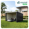 Mähroboter Garage Metall mit Pultdach 78x92x62 cm Schwarz - vuunot.com