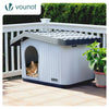 Katzenhaus & Hundehütte Indoor Outdoor, Haustierhaus Winterfest und Wetterfest 60 x 51 x 41 cm, Weiß - vuunot.com