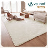 Weicher Kurzflor Teppich Wohnzimmer mit Antirutschmatte 240x340 cm Creme - vuunot.com